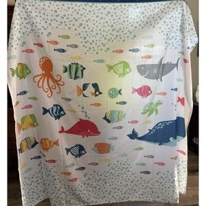 Circo Fabric Shower Curtain Cartoon FISH & BUBBLES 72x72
